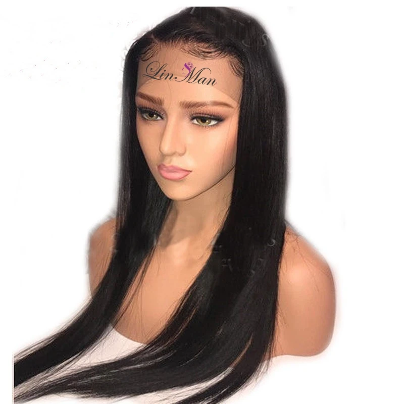 

9A high quality straight brazilian hair human hair natural color lace front wigs, Natural color lace wig