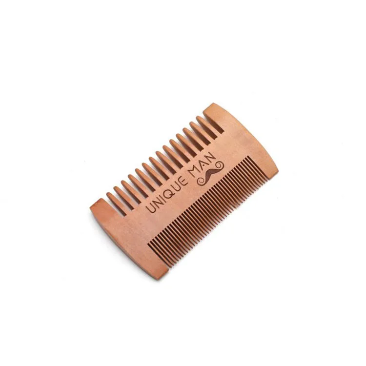 

Amazon hot selling OEM fine and wide teeth wooden beard lice comb, Wood colour