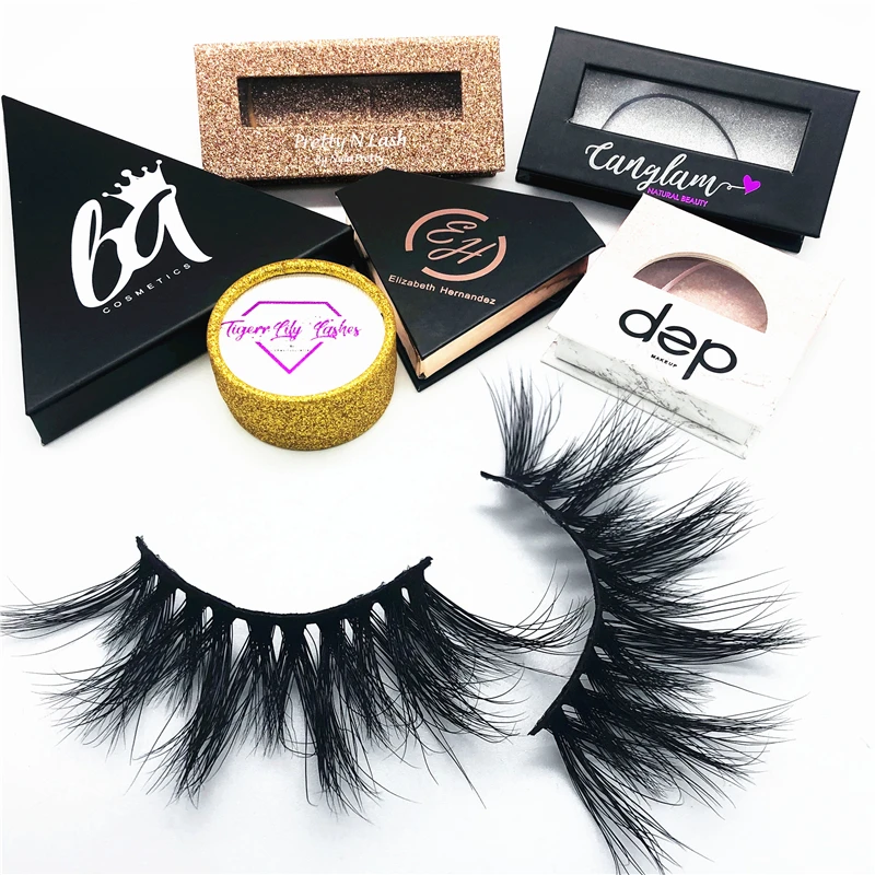 

Mink Lashes Long 25MM Mink Eyelash Custom Eyelash Packaging 3D Mink Eyelashes, Natural black