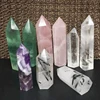 A lot natural amethyst rose quartz stones obelisk crystal wand point natural crystal semi-precious healing stones for gifts