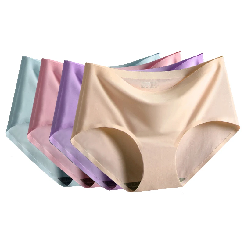 

New Fashion No Oppression Ice Silk Invisible Seamless Women Panties