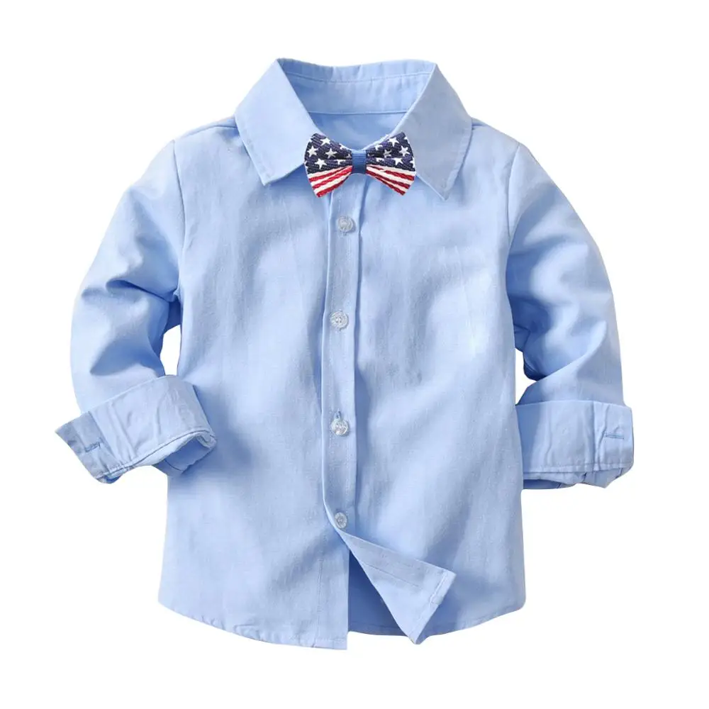 
Custom 100 cotton long sleeve baby boy clothes shirt 