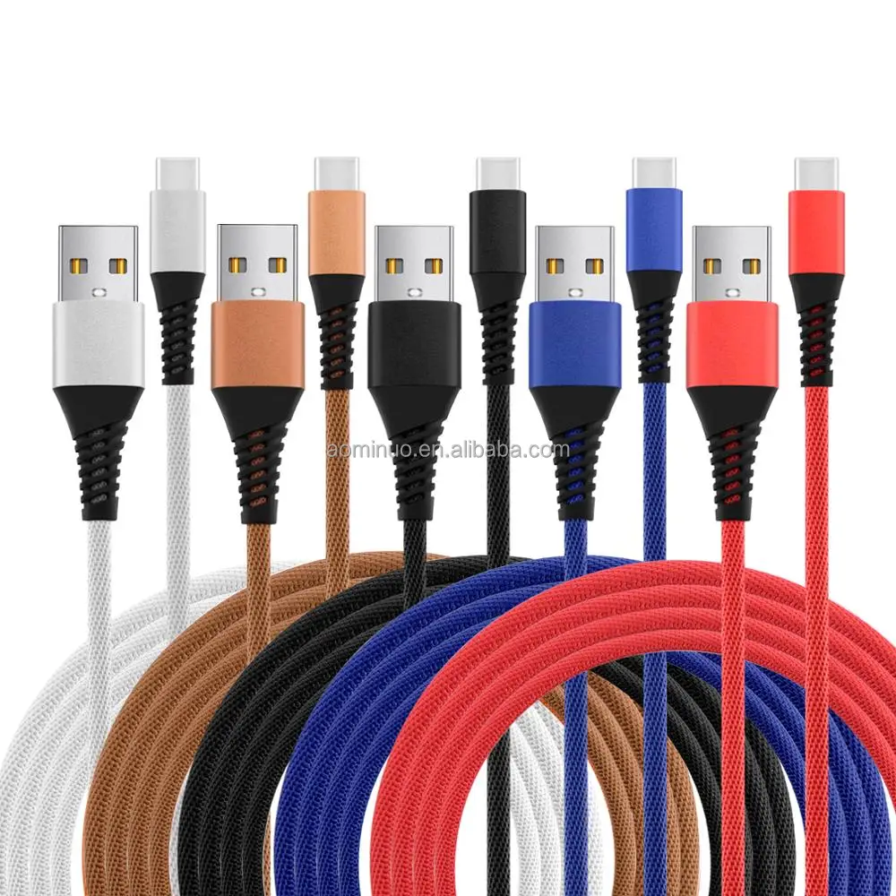 

1M 3FT pass 2.4A Braided Fabric Micro USB Fast Charging Type C Data Sync Cable charger cord for samsung S8 S9 S10 PLUS, White black red blue brown