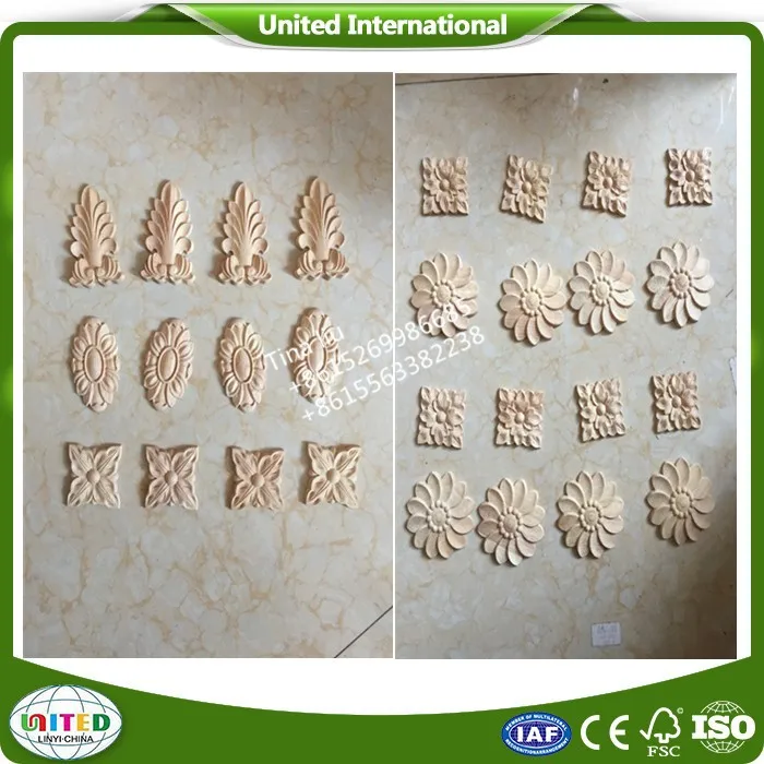 Rosettes onlay Architectural decoration design wooden applique
