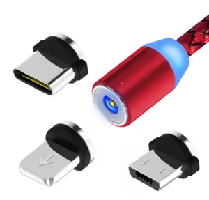 A&C LED 1M Nylon 3 1 Magnetic USB Charger Cable