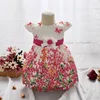 0-2 Years Flower Lace Girl Dress Summer Kids Clothes For Princess Birthday Party Newborn Children Costume Bow Cute Tutu Dress
