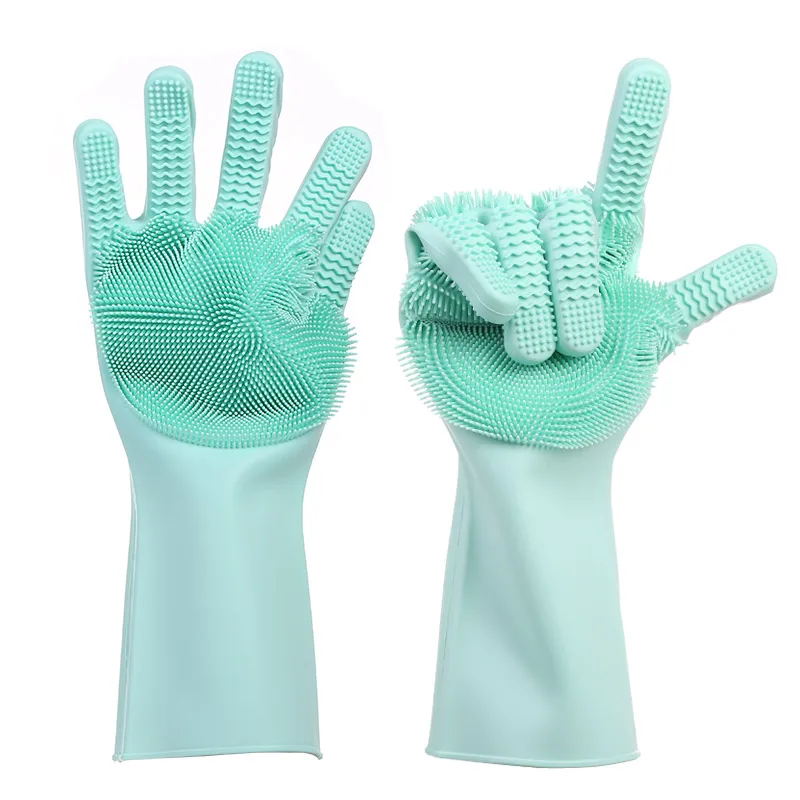 

Free Sample Silicone Scrubber Gloves, Magic Sponge Silicone Dishwashing Gloves, Any color can be customized