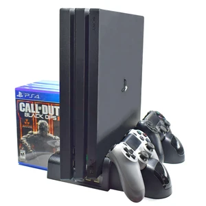 PS4 PRO SLIM Vertical Stand Cooling Fan & Dual Controller Charger