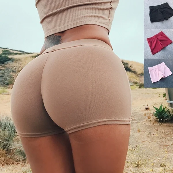 

Casual Yoga Shorts for Women Summer Shorts Gym Workout Waistband Skinny Shorts Pants Cotton, As shown
