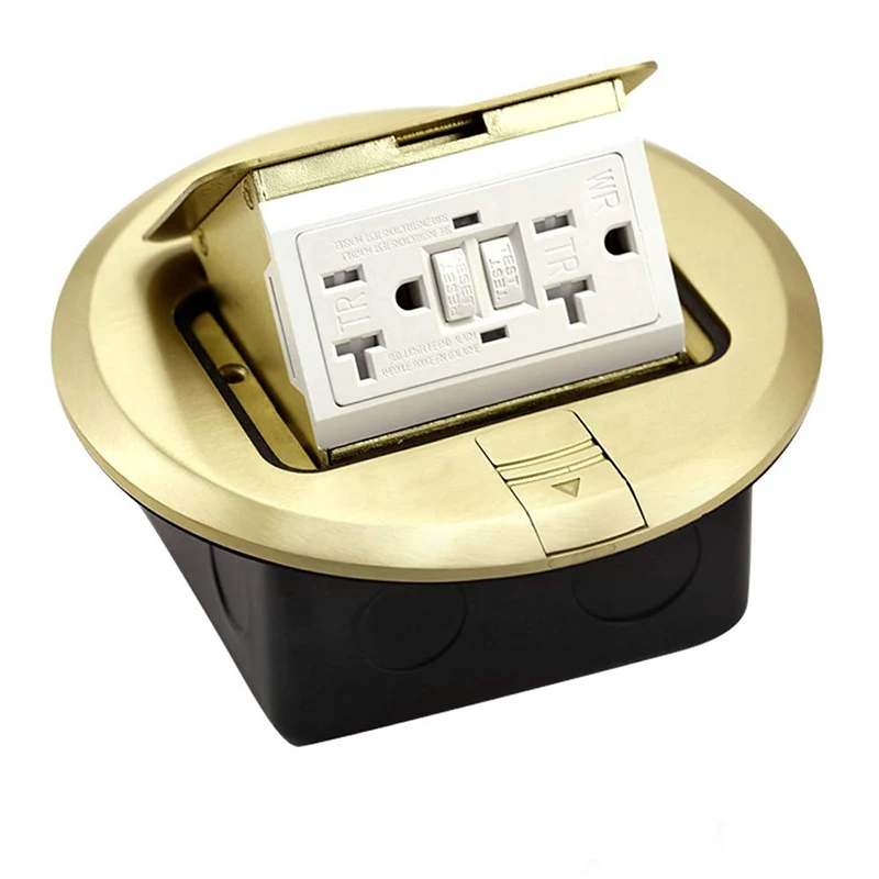 Round Pop Up Floor Box Brass Plate Electrical Floor Socket Buy