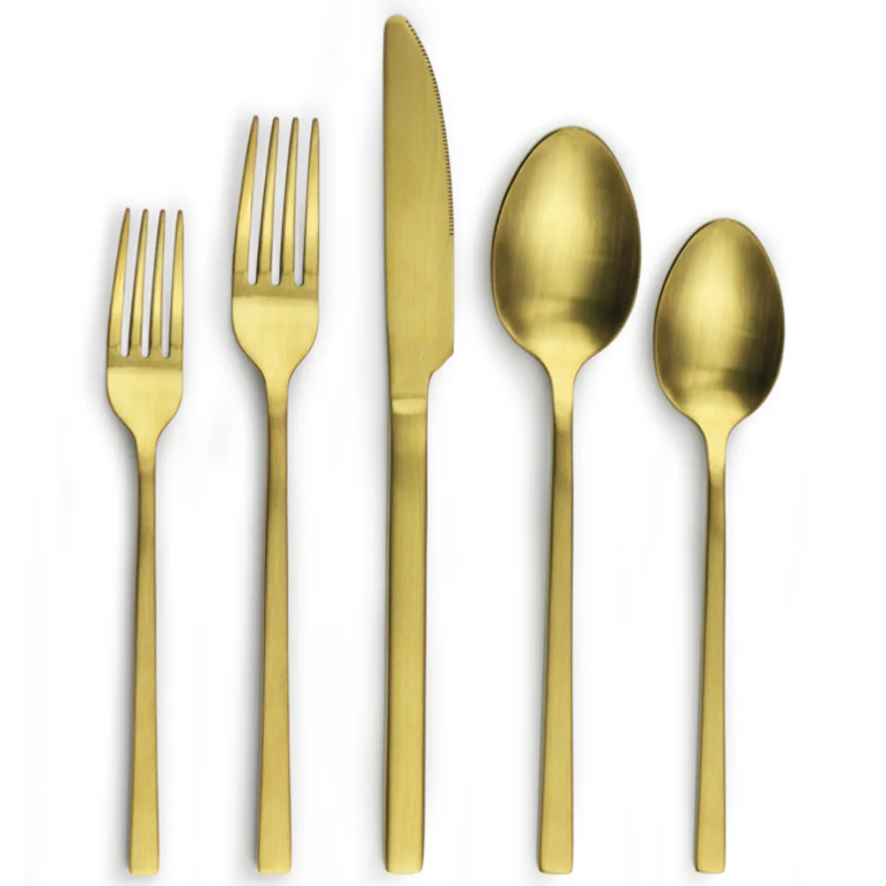 

home goods bronze flatware forged gold cutlery set stainless steel