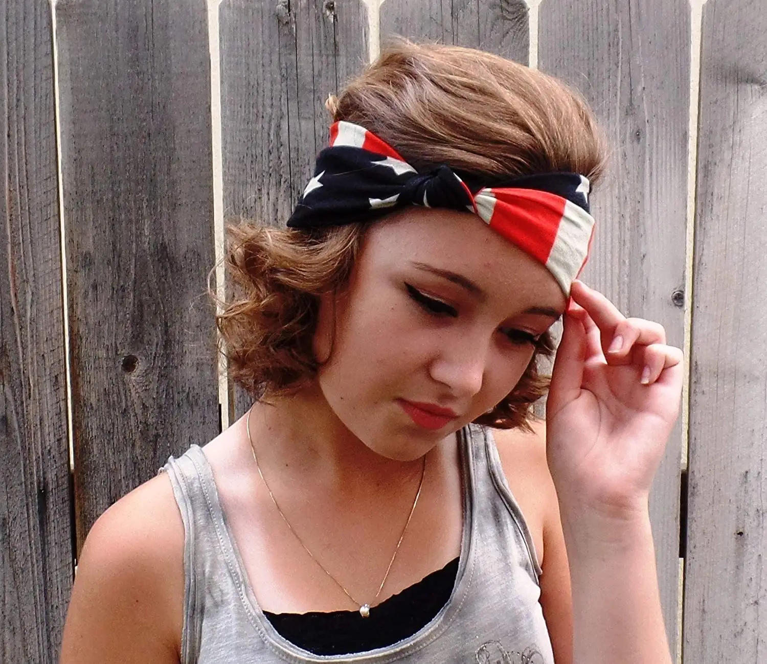 BinaryABC 4th of July American Flag Bandana Headband,Patriotic Headband,Independence Day Fourth of July Decorations