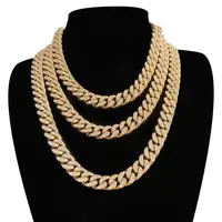

Hip hop jewelry gold chain men necklace stainless steel jewelry cuban link chain