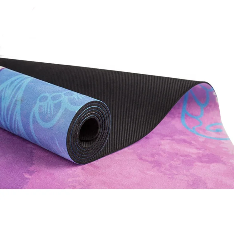 

2021 hot sale 1.2mm photo print natural rubber vegan suede yoga mat, Customized