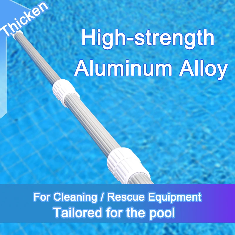 Silver Adjustable Heavy Duty Aluminum Pool Extension Telescopic Pole For Pool Cleaning