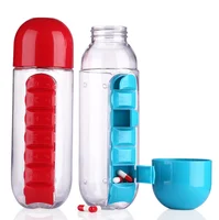 

PC Shaker Bottle with Pill Box Pill Organizer Water Bottle
