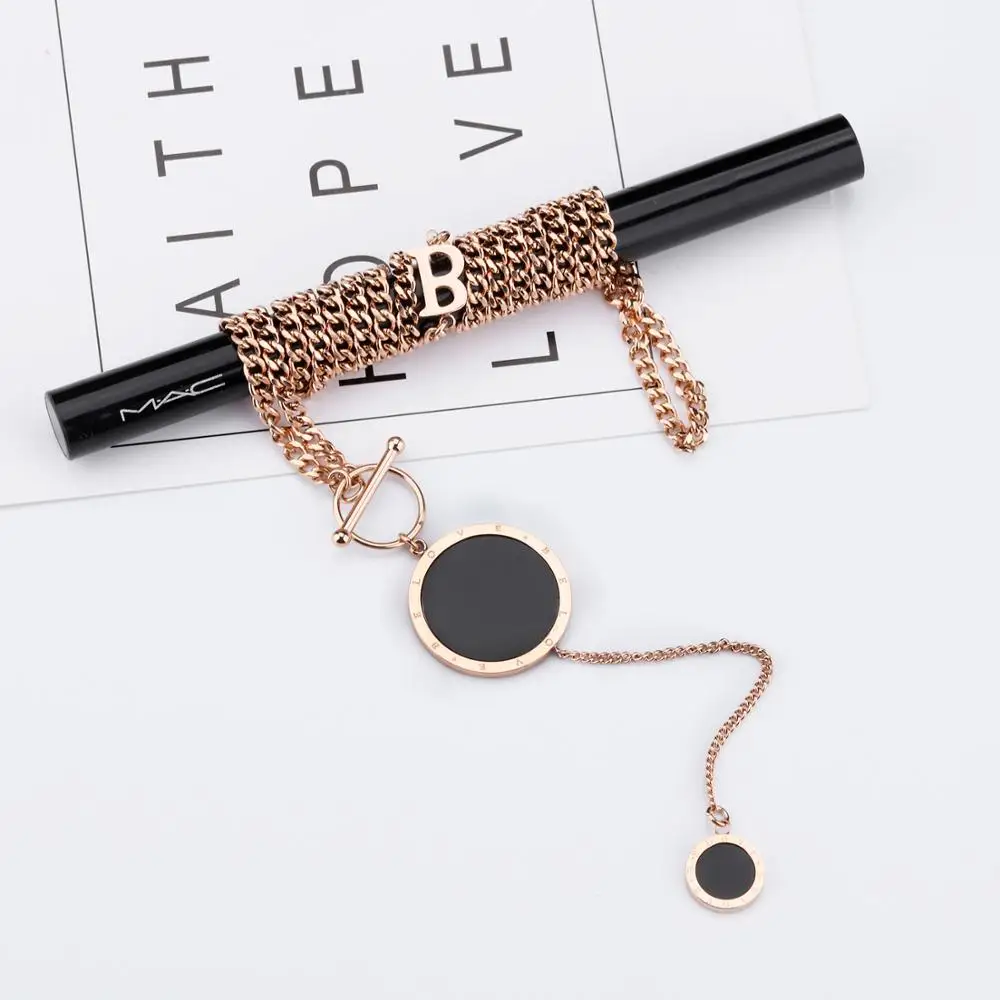 Trendy 316L Stainless Steel Fancy Long Chain Necklace For Women