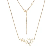 

Oxytocin Molecule Necklace Chemistry Structure Science Dangle Women Pendant Silver Black Gold Necklace Titanium Fashion VN045