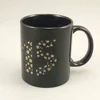 wholesale black color 11 oz ceramic mug with flash powder printing