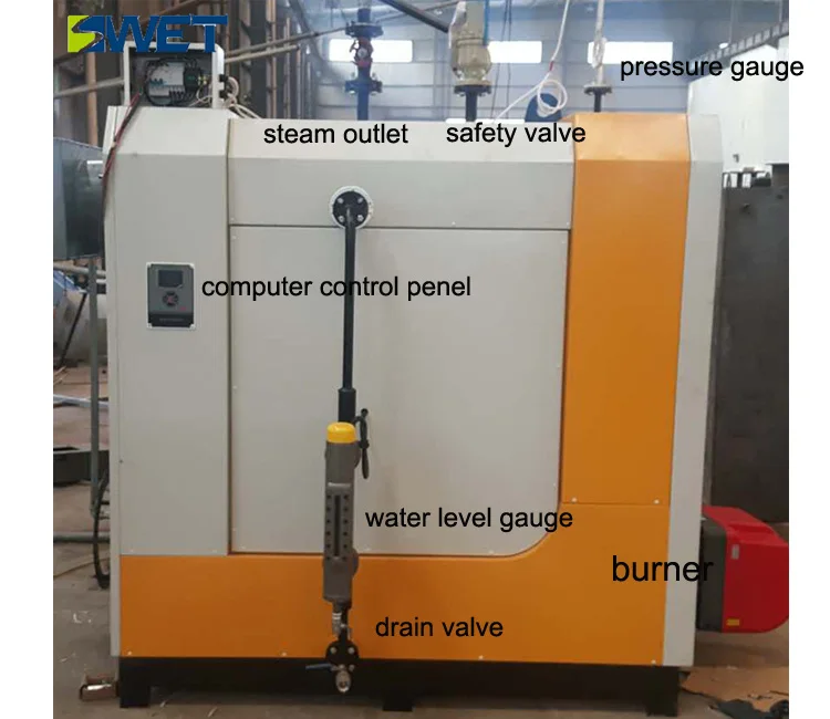Small scale new type 400kg industrial gas fired steam boiler for sauna