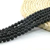 XULIN Factory Price Bulk Loose Gemstone Black Lava Natural Stone Beads For DIY Making