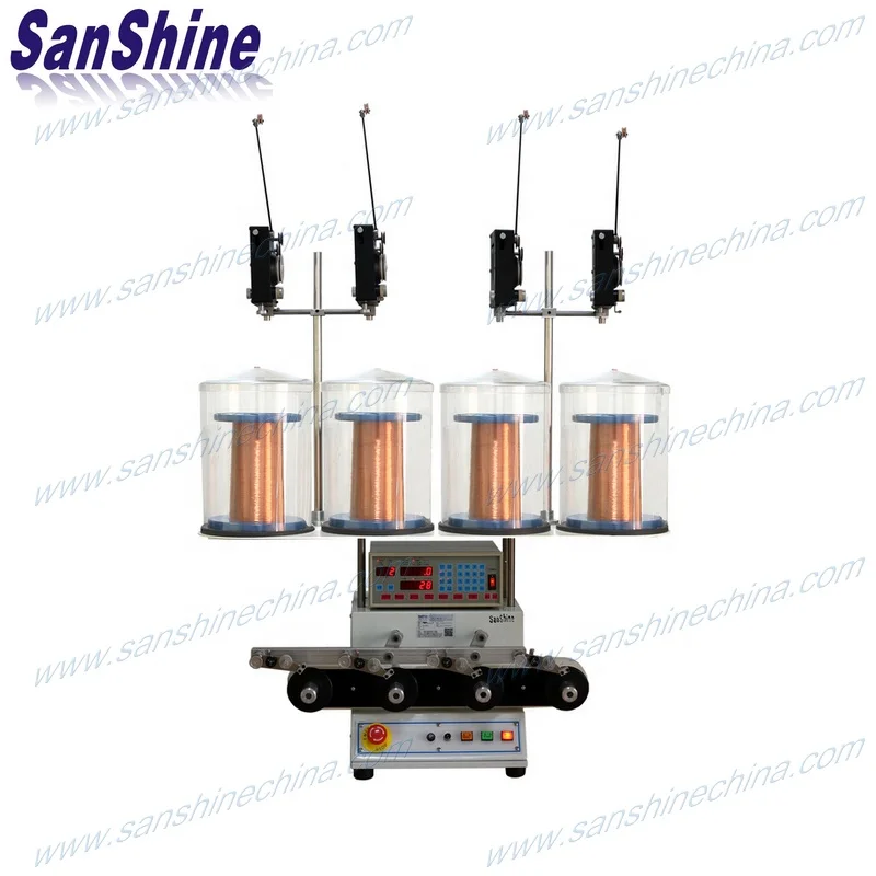 
Obverse four spindles ignition winding automatic coil winding machine 