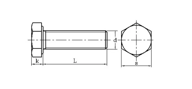 Gb5783 Full Thread Carbon Steel Hex Head Bolt M42 Grade 8.8 Astm A325 ...