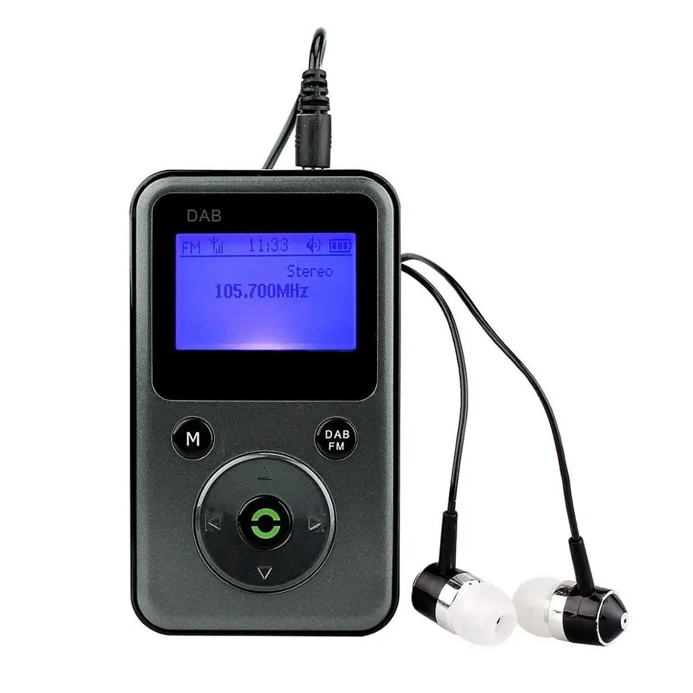 

DAB Radio, DAB/FM rechargeable mini broadcast portable digital radio with USB, Black