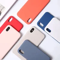 

For iPhone X liquid silicone case with logo custom soft microfiber back cover for iPhone XS apple silicon case