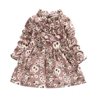 

long sleeve new design autumn 2019 kid dress red flower girl dresses