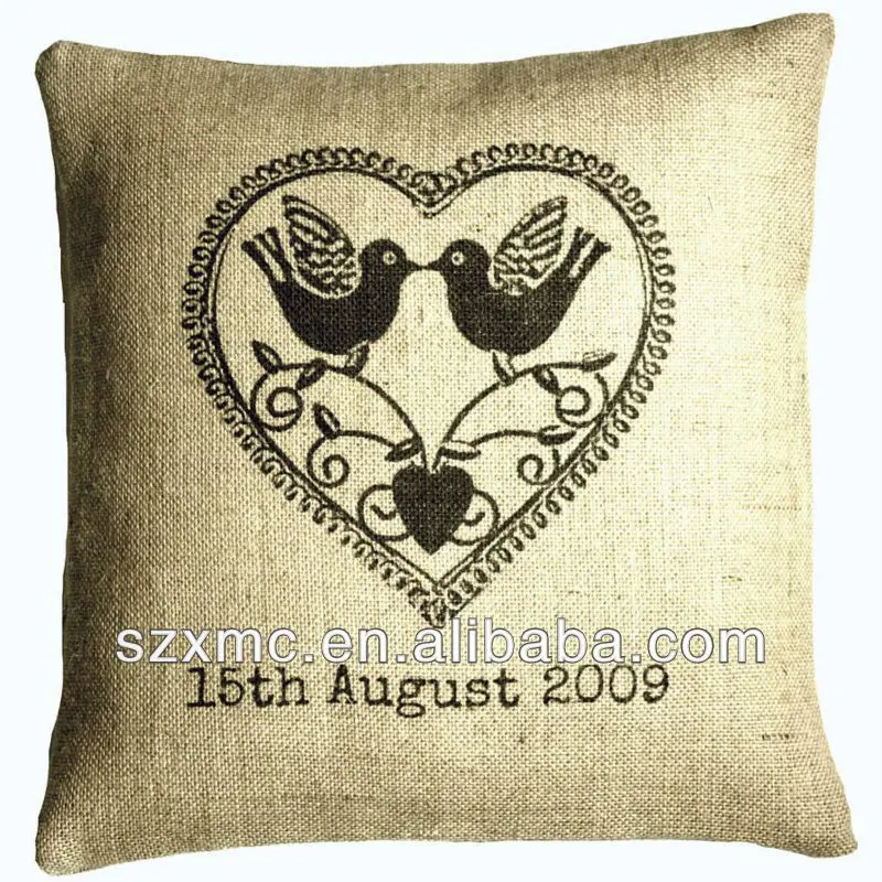 Love Words And Painting Linen Fabric Couple Pillow Case Buy