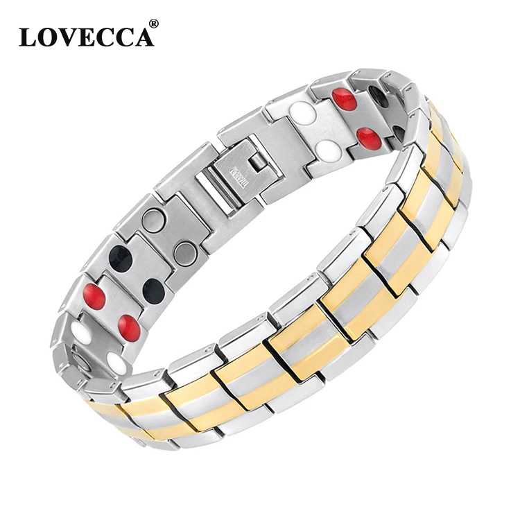 

Guangzhou factory gold,black,steel fashion jewelry bio energy stainless steel adjustable health magnetic bracelet, Gold;rose gold;black;steel;blue
