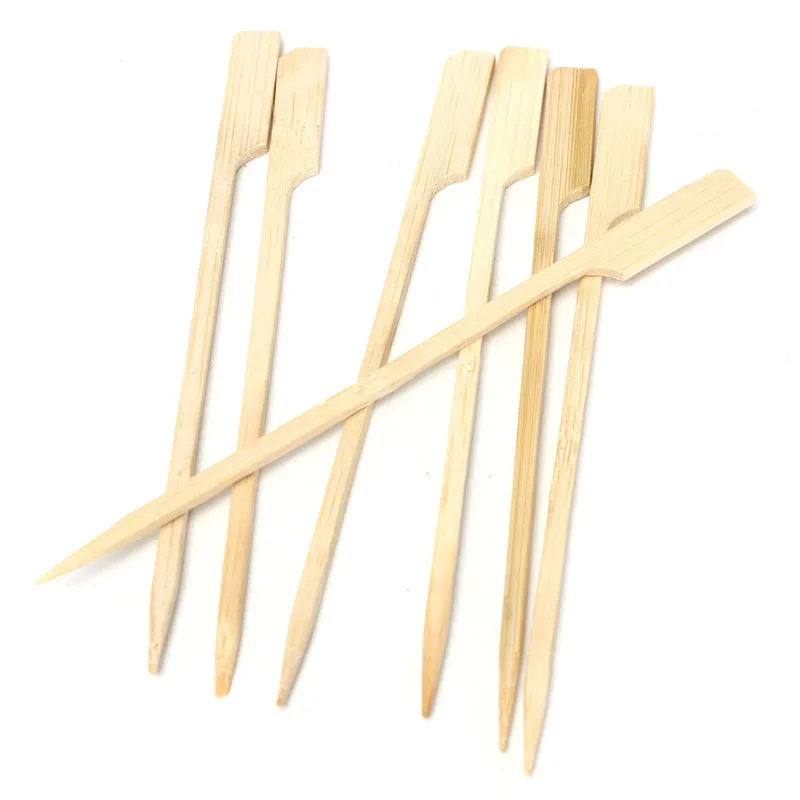 Bamboo Skewers Paddle Sticks Wooden Grill Kebab Barbeque Party Stick 15CM