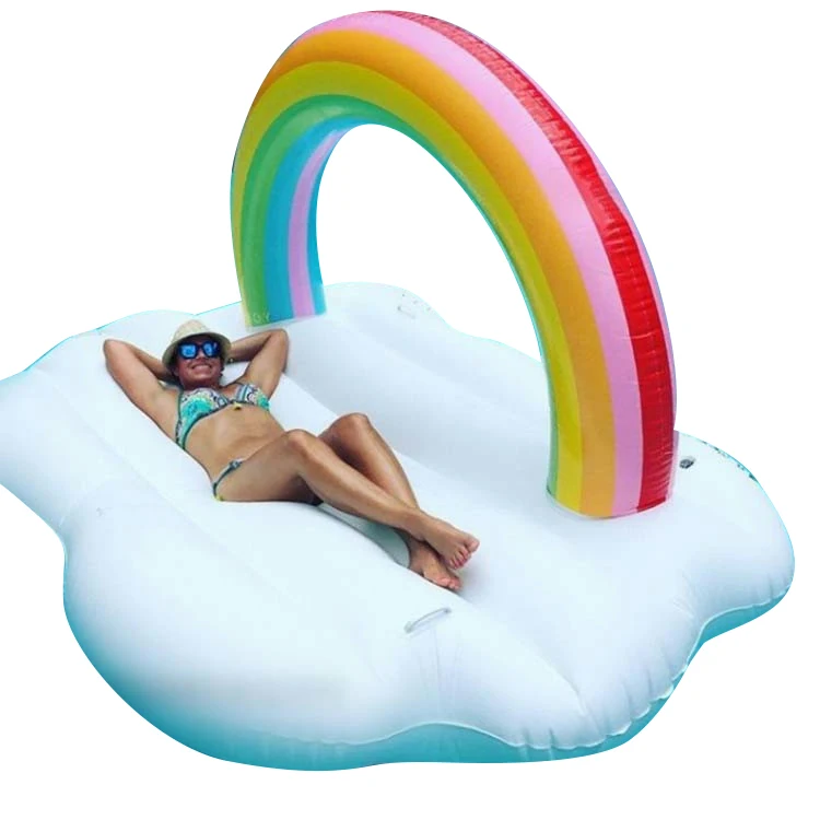 

PVC inflatable rainbow cloud floating island for swimming pool / seashore, N/a