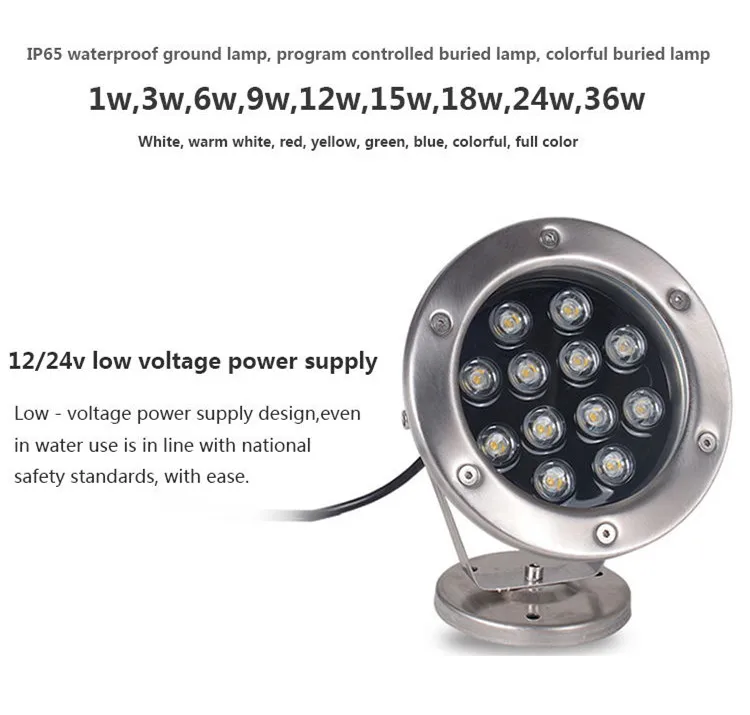 High Quality RGB IP68 AC/DC24V 36W Underwater Led Fountain Ring Nozzle Light