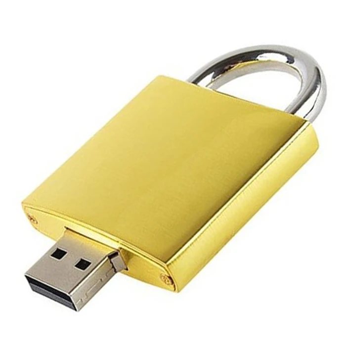 

ORIGINAL Manufacture Golden Lock USB Flash Drive Giveaways 16gb
