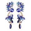 2019 Best Selling Blue Stone Bohemian Style Wedding Vintage Earrings Statement Women Heavy Earrings For Bridal
