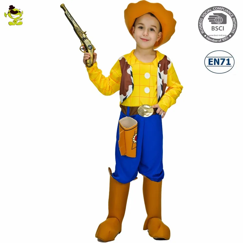 A Hot Sale High Quality Sexy Yellow Cowboy Party Instant Costumes Suits