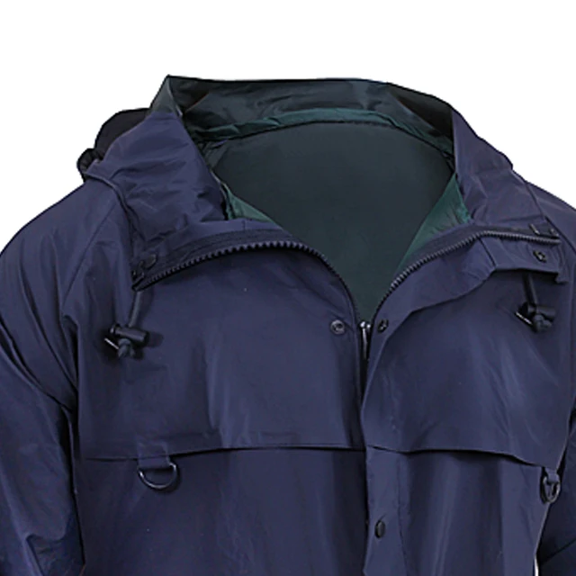 新款男士秋季尼龙 pvc 涂层批发 rip-stop 雨衣户外蓝色雨衣