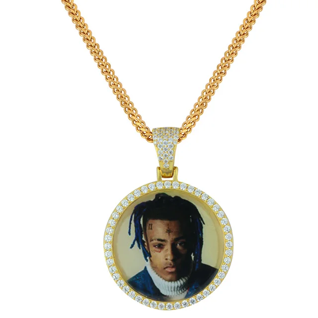 

Miss Jewelry Hip Hop Custom 18k Gold CZ Diamond Paved 3D Photo Picture Frame Pendant, 14k 18k gold/silver