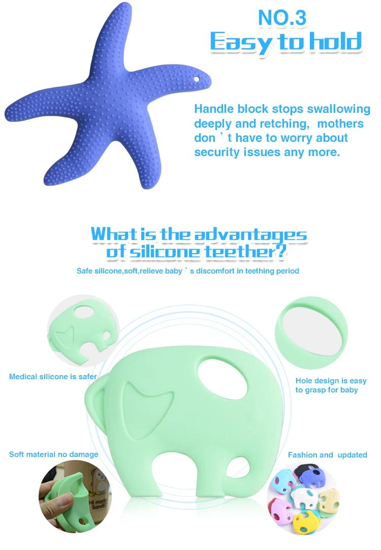 Hapbay Baby Teething Toy/silicone Starfish Teether Jewelry/baby Chew