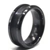 Custom 6mm 8MM Width Black Beveled Edge Tungsten Channel Ring Core Blank