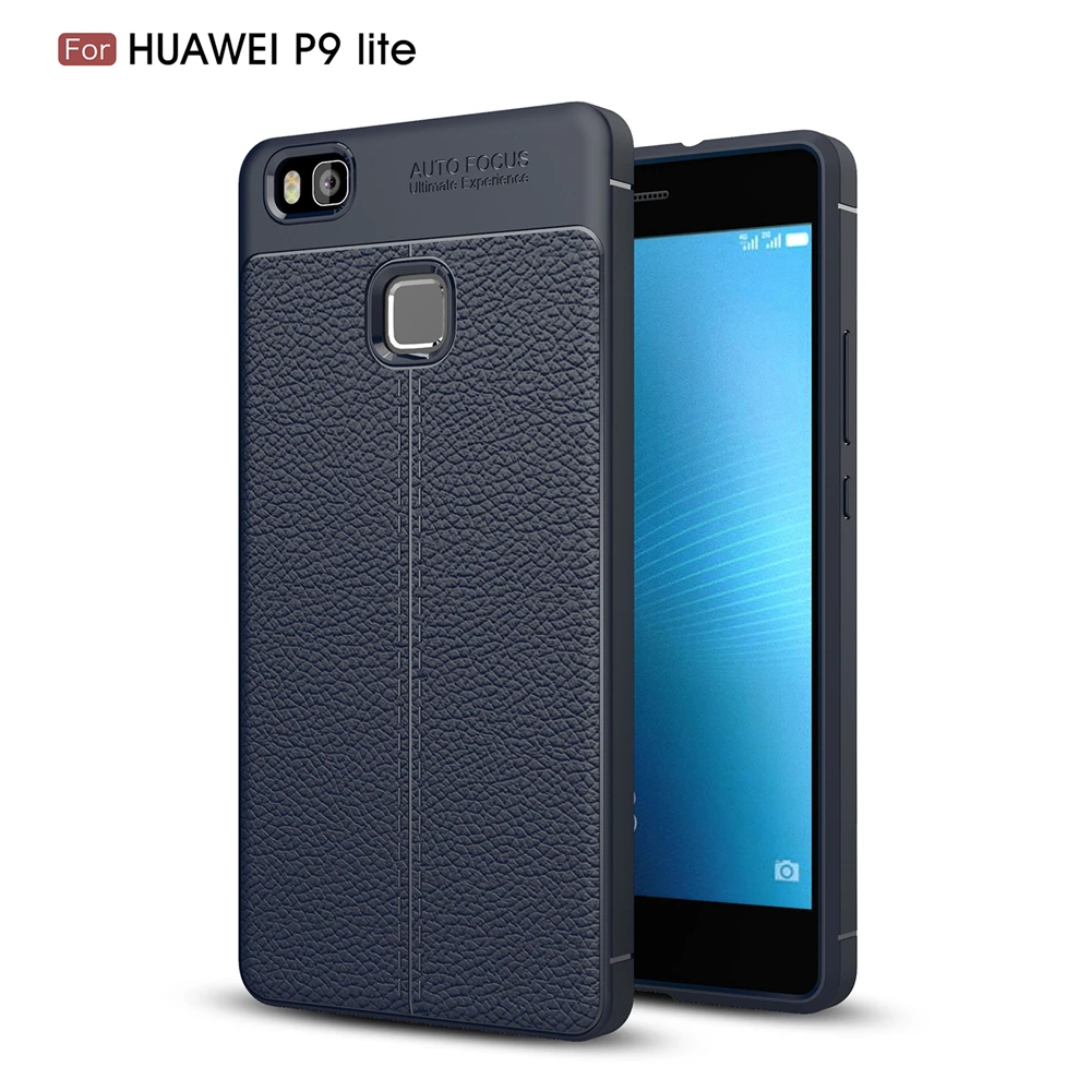 2017 New Design Carbon Fiber Lichee Pattern For Huawei P9 Lite Soft TPU Case For Huawei P9 Lite