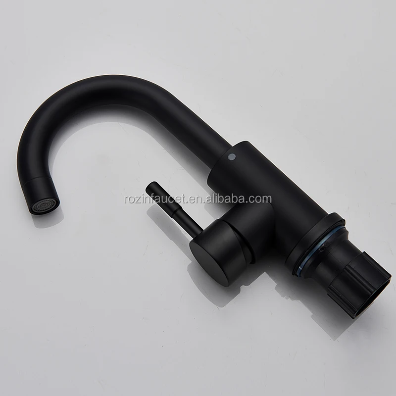 Commercial Stainless Steel Bathroom Sink Faucet Black Single