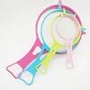 QM wholesale cheap 4pcs kitchen plastic mesh strainer long handle strainer sets with hanger