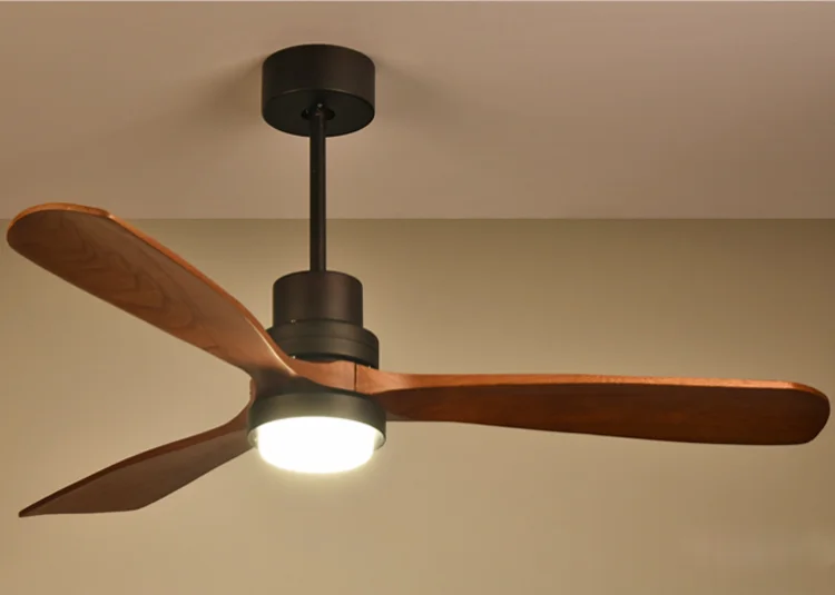 High Quality 52 Inch Modern wooden blade led Ceiling pendant Fan Lamp