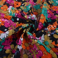 

Wholesale High Quality multi color Embroidered Sequin lace fabric