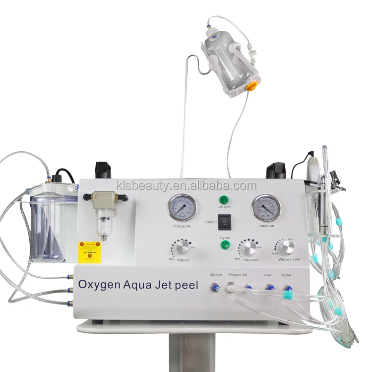 

Oxygen Aqua Jet Peel Handpiece Facial Demarbrasion Beauty Equipment Oxygen Jet Peel, White oxygen machine & black