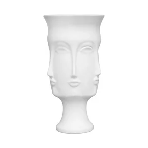 Muse face ceramic vase,elegant dora,creative open vase for flower arrangement