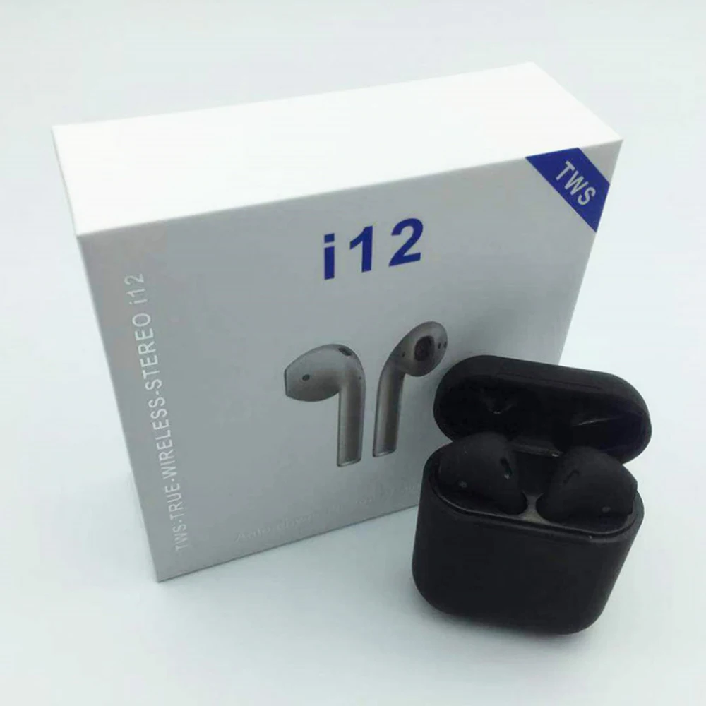 Latest new hot selling high quality wireless 5.0 TWS i12 earbuds